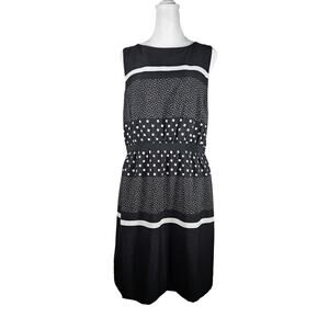 Ann Taylor LOFT Women's Black and White‎ Tank Dress Size Medium